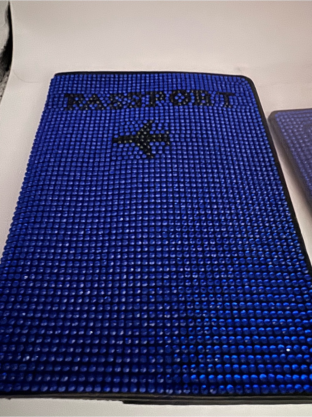 Passport Holder Cover - Blue Crystal Accent